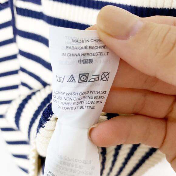 J crew Navy and Cream Striped Lace Up Sweater Tank XS - Picture 7 of 8